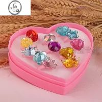 JiMi儿童戒指环卡通女孩公主首饰水晶宝石钻石饰品女童生日礼物品