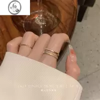 JiMi显手细~高级感轻奢贝母双层素圈戒指女ins小众设计开口指环气质潮