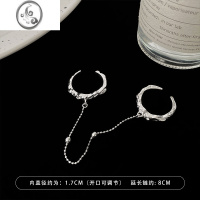 JiMi时尚个性肌理链条开口戒指女独特小众设计食指戒网红指环配饰