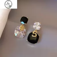 JiMi耳环银针网红小众轻奢锆石9252021精致四叶草年新款耳钉潮ins耳饰