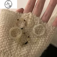 JiMi醋酸简约食指戒套装叠戴戒指韩ins女小众设计感尾戒时尚个性指环