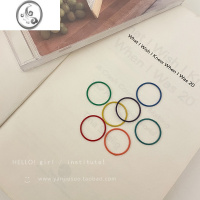 JiMi彩色细圈套装戒指女小众设计感时尚个性冷淡风简约素圈食指戒指环