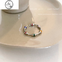 JiMi多巴胺彩色星星戒指女小众设计感竹节指环高级感开口可调节食指戒