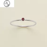 JiMi简约手饰品水钻不锈钢女士指环日韩百搭ins配饰 12月份生辰石戒指