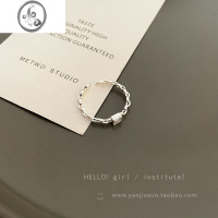 JiMi冷淡风链条方钻戒指女小众设计感食指戒网红气质时尚个性简约指环