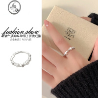 JiMi珍珠食指戒指女小众设计高级感轻奢2022年新款潮情侣时尚个性指环