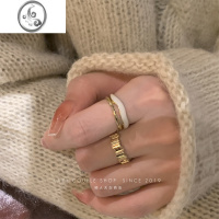 JiMi一整个爱住~轻奢双层滴釉戒指女ins小众设计高级感套戒2022年新款