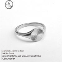 JiMieManco 欧美简约时尚雕花戒指不锈钢镀个性女士指环网红金戒指