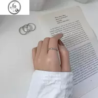 JiMi八月AUG不掉色百搭钛钢戒指女韩ins风潮简约光面圆圈指环个性手饰