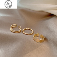 JiMi素圈三件套戒指女日系网红时尚个性轻奢指环ins小众设计感食指戒