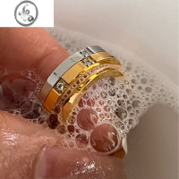 JiMi可水洗高级感!法式轻奢定制微镶锆钻戒欧美复古风组合叠戴戒指女