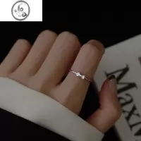 JiMi925银银蝴蝶结戒指女2023年新款潮小众设计轻奢高级感ins食指指环