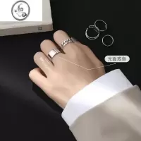 JiMi925银银戒指女时尚个性ins潮网红女冷淡风组合随形戒指女叠戴指环