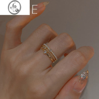 JiMiSIYUE 回馈!珍珠叠戴戒指女小众设计感高级时尚个性食指戒套装