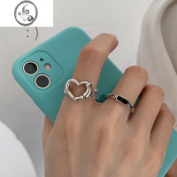 JiMi镂空爱心戒指女冷淡风感时尚百搭开口可调节食指戒指尾戒指环