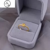 JiMi925银银戒指黄钻小方糖开口可调节小红书同款高级轻奢送女友刻字
