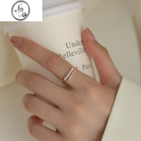 JiMi珍珠戒指女2022年新款潮时尚个性食指戒小众设计简约可调节开口戒