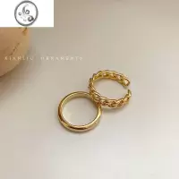 JiMi复古冷淡风套装食指戒指女时尚个性设计小众高级感轻奢指环ins潮