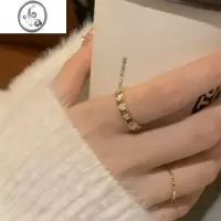 JiMi实在太美~超精致爱心镂空锆石戒指女ins小众设计轻奢开口指环气质