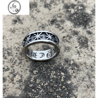 JiMi潮牌CH永恒对戒克罗伈戒指复古ins男女嘻哈原创小众设计指环尾戒