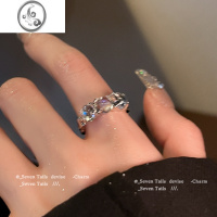 JiMi月清浔~月光石两件套不规则戒指女小众设计高级感甜酷ins风开口戒
