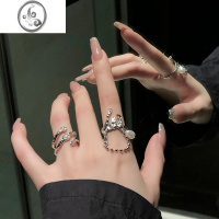 JiMi冷淡风戒指女ins潮时尚个性轻奢小众设计高级感装饰独特食指戒