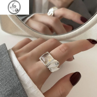 JiMi新款2022银银食指戒指女ins酷帅混搭时尚个性夸张潮流开口指环