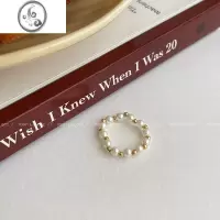 JiMi时尚个性金属锆石珍珠戒指小众设计指环简约高级感手饰食指戒新款