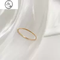 JiMi不掉色钛钢锆石细款戒指女时尚个性简约实心素圈指环2023年新款潮