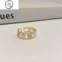 JiMi小众设计感轻奢爱心戒指ins潮精致高级感气质可调节食指开口戒女