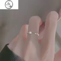 JiMi925银银戒指女男指环求婚戒防钻戒子高级感简约开口戒轻奢食指戒
