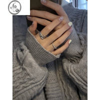 JiMiCOOL GUYS 熔岩肌理开口高级感戒指女新款ins冷淡风小众设计手饰