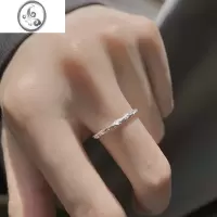 JiMis925银银高级感戒指女简约设计感小众轻奢素戒开口戒食指戒子素圈