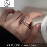 JiMi[]925银银双层戒指女2022年新款潮食指戒小众设计感指环夏