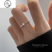 JiMiS925银银蝴蝶结素圈戒指女小众设计高级感对戒情侣2022年新款潮
