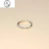 JiMiS925银饰竹节戒指女小众设计素圈时尚个性食指开口指环轻奢高级感
