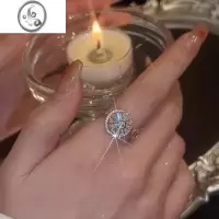 JiMi会转动的食指戒可旋转戒指女小众设计个性时尚气质轻奢开口戒女潮