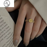 JiMi洗手不用摘硬币风女王头像小众设计高级感法式复古气质中指戒指女