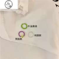 JiMiins小众个性笑脸弹力戒指尾戒925银银脚戒韩国设计彩色瑜伽脚指环