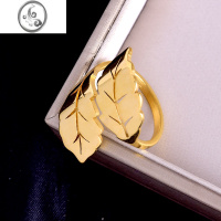 JiMi钛钢小众设计冷淡风镂空枫叶戒指女树叶新款气质高级感指环原创潮