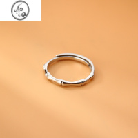JiMi银银简约竹节开口戒指女小众设计小清新气质指环冷淡风时尚个性男