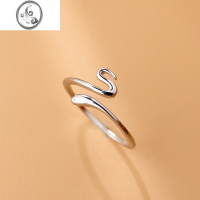 JiMi银银蛇形开口戒指女简约时尚设计韩版气质个性小动物尾戒指环手饰