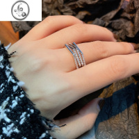 JiMi锆石六边形几何戒指女时尚个性ins食指戒指环高级感饰品2022新款