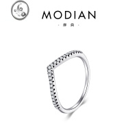 JiMi简约设计S925银银几何箭头个性戒指清新日韩版百搭时尚食指尾戒