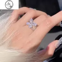 JiMi[乔老板Joy]蝴蝶关节指尖戒指闪钻仙气满钻少女质感精致轻奢潮