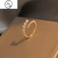 JiMi猫眼石戒指女设计小众精致开口食指戒轻奢高级感指环百搭尾戒小指