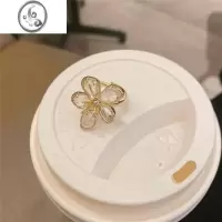 JiMi花朵戒指女生小众设计高级感可调节开口指环情侣食指素圈个性时尚