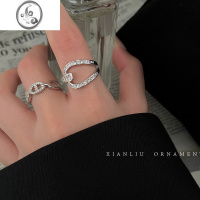 JiMi轻奢水钻猪鼻子戒指女小众设计高级感时尚个性食指环2023年新款潮