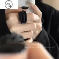 JiMi店主自留款~设计感立体纹理亚克力小众戒指女2023年新款百搭指环