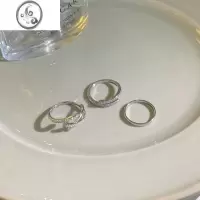 JiMi精致锆石开口戒指套装女小众设计轻奢高级感指环时尚冷淡风食指戒
